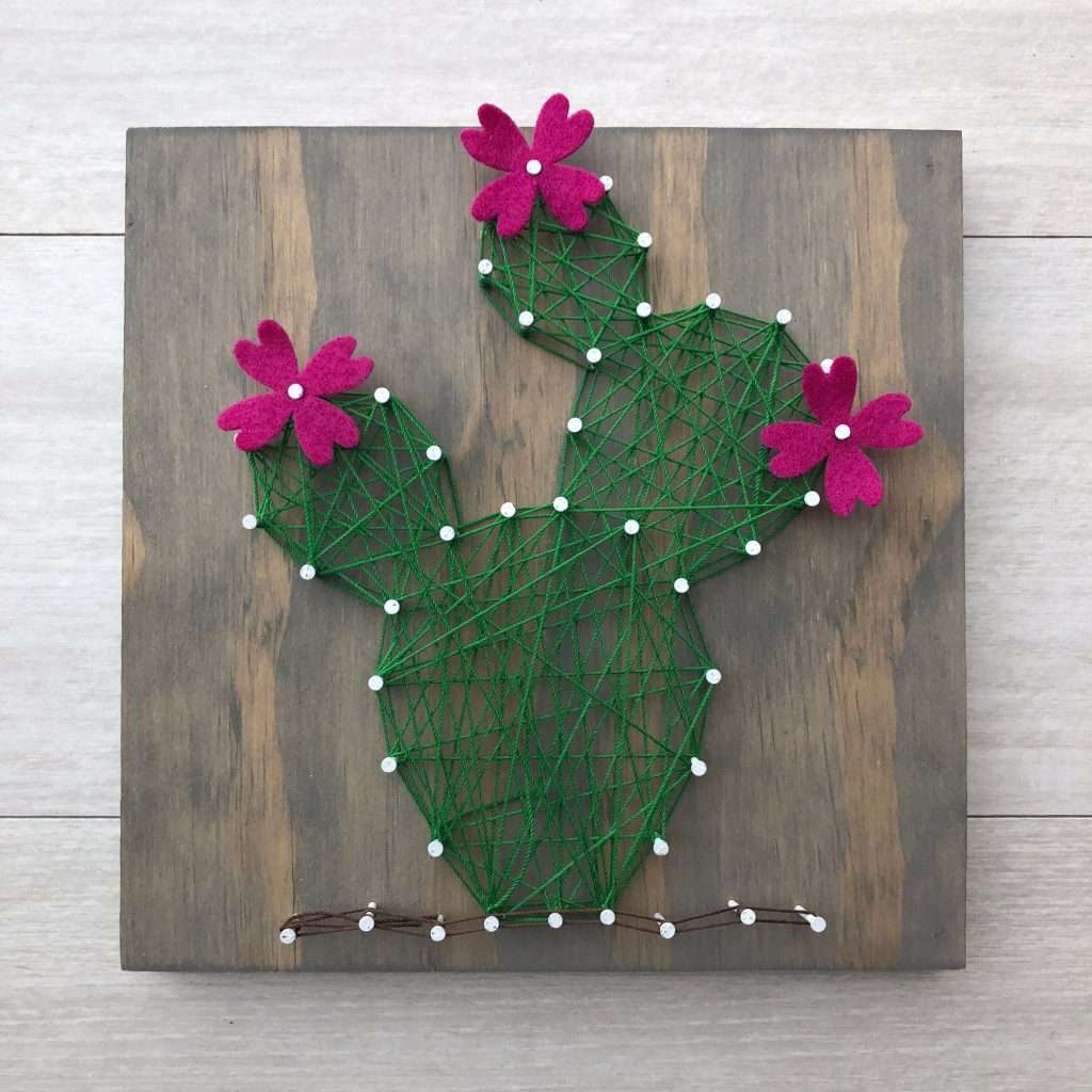 prickly pear cactus string art