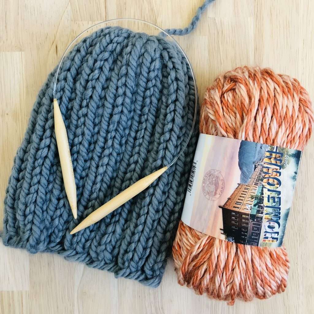 yarn and circular knitting needles
