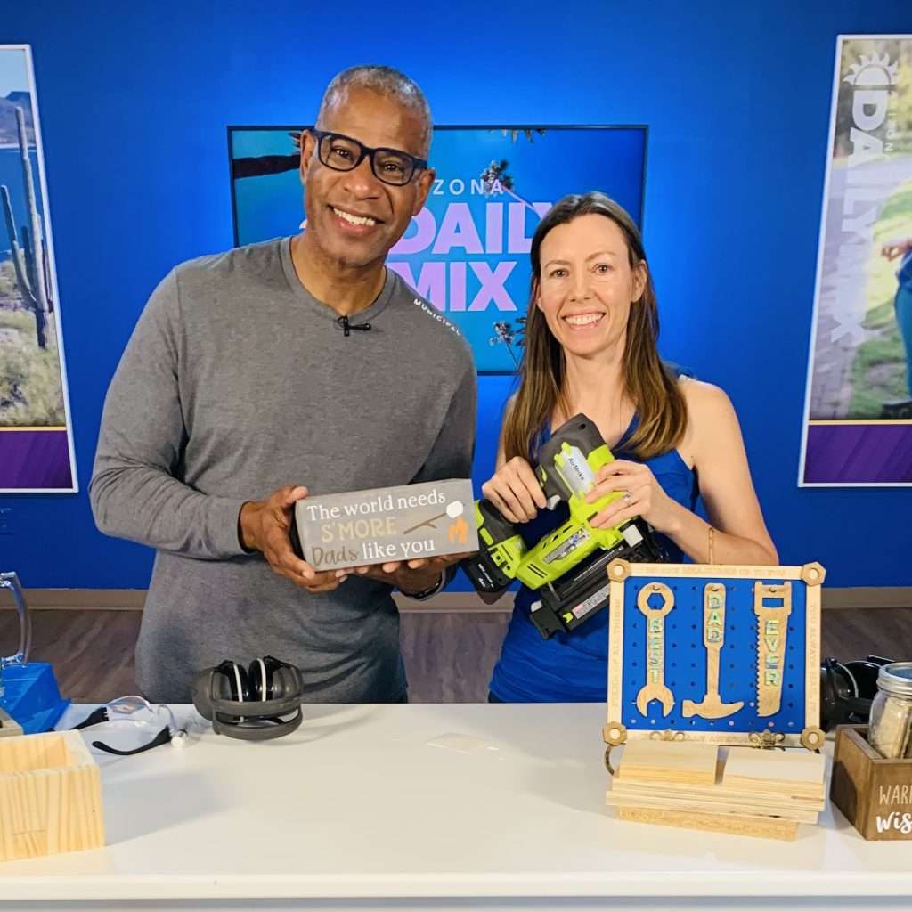 Brad Perry and Nicole Bolin on the Arizona Daily Mix, holding craft projects for Father's Day
