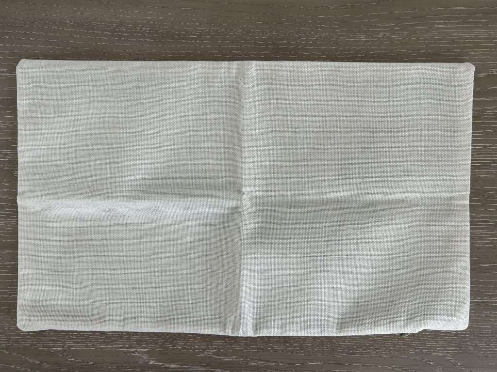 blank reverse side of a throw pillow cover