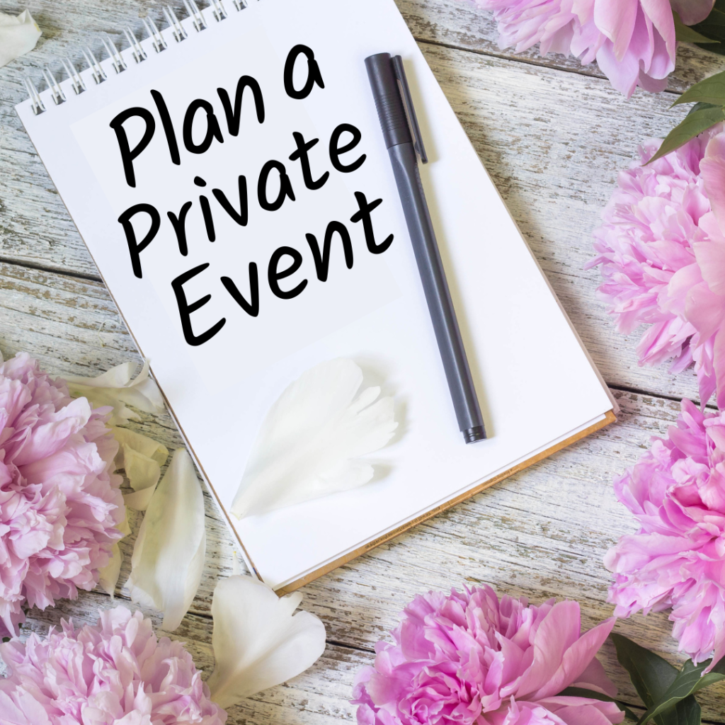 notepad that says plan a private event