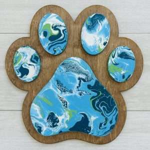 Paw Print Paint Pour